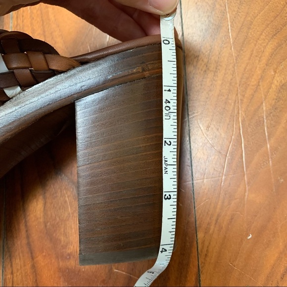 Michael Kors Woven Leather Citrine Platform Slides Chunky Heels 70s Retro 8 - Picture 12 of 12